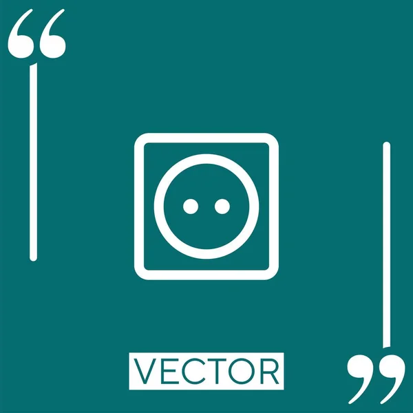Zástrčka Pro Ikonu Vektoru Elektrického Připojení Lineární Ikona Upravitelná Čára — Stockový vektor