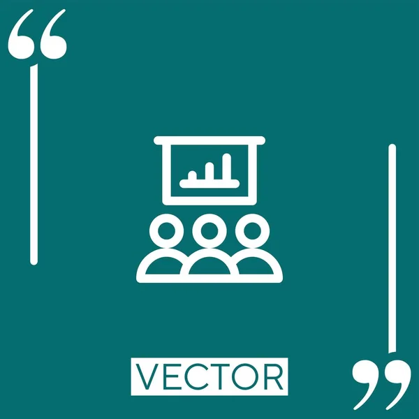 Ícone Vetorial Apresentação Ícone Linear Linha Curso Editável — Vetor de Stock