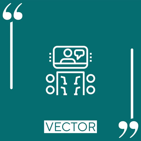 Ícone Vetorial Apresentação Ícone Linear Linha Curso Editável — Vetor de Stock