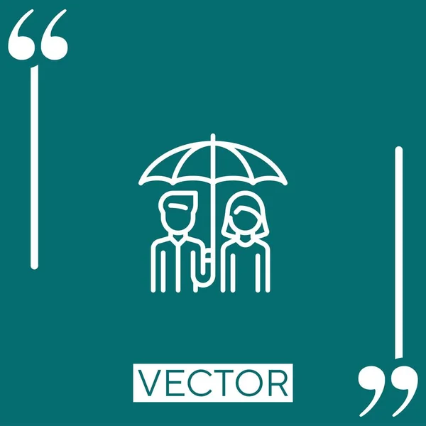 Icono Vector Protección Icono Lineal Línea Carrera Editable — Vector de stock