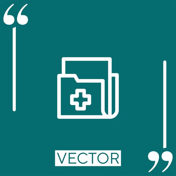 Vektor Symbol Für Krankenakten Lineares Symbol Bearbeitbare Strichlinie — Stockvektor