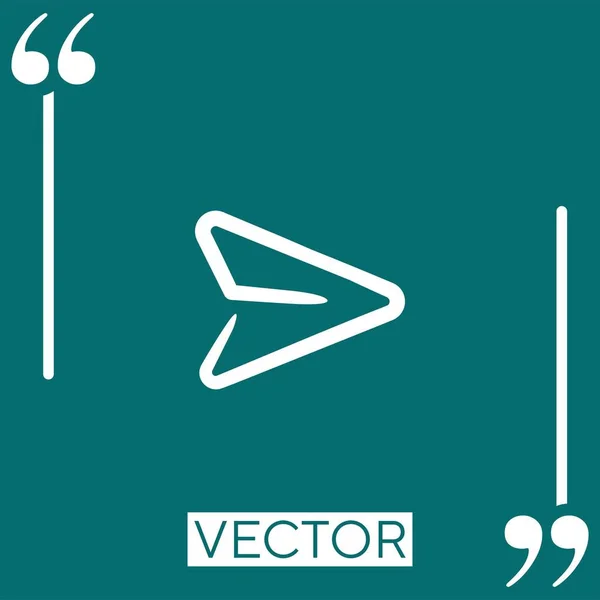 Flecha Derecha Icono Vectorial Icono Lineal Línea Carrera Editable — Archivo Imágenes Vectoriales