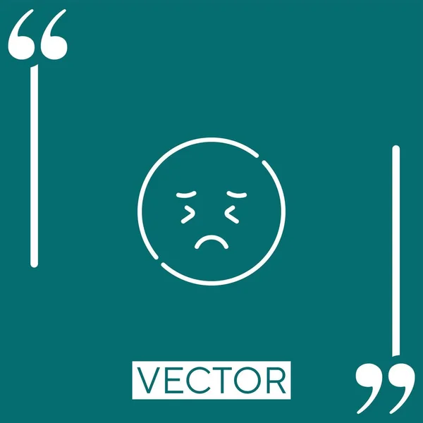 Sad Vector Icon Linear Icon Editable Stroked Line — Stock Vector