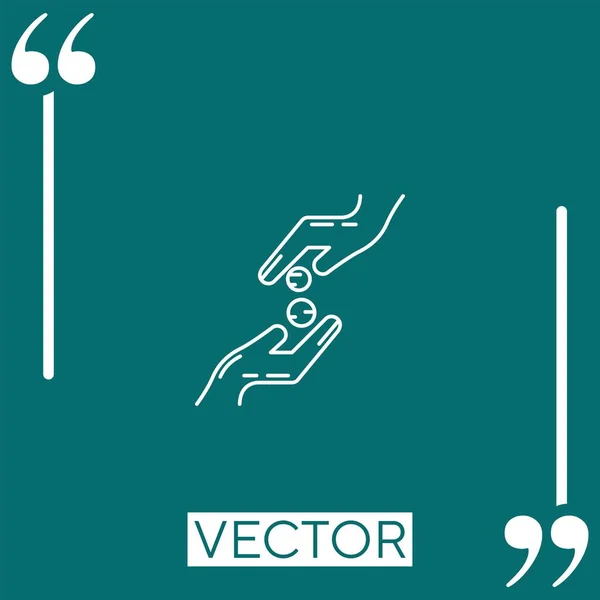 Sadaqah Vetor Ícone Ícone Linear Linha Curso Editável — Vetor de Stock