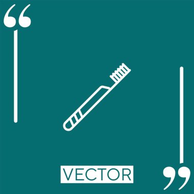 Diş fırçası vektör simgesi doğrusal simgesi. Düzenlenebilir vuruş çizgisi
