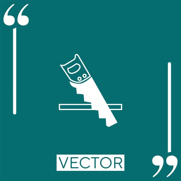 Säge Mit Holzstiel Vektor Symbol Lineares Symbol Editierbare Strichlinie — Stockvektor