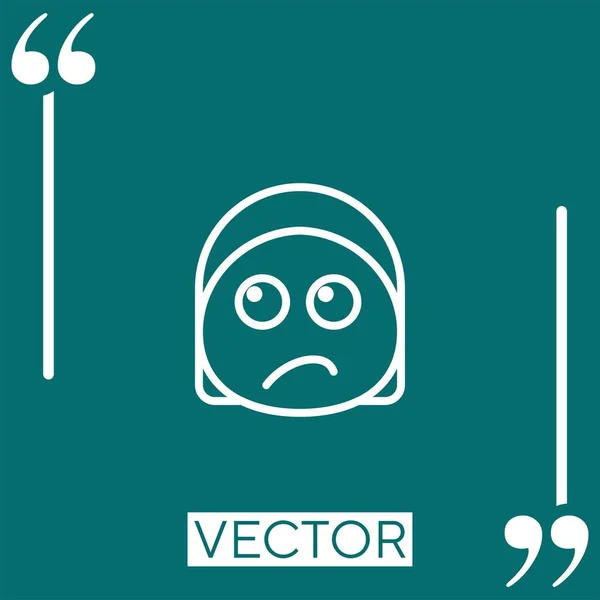 Icono Vectorial Escéptico Icono Lineal Línea Carrera Editable — Vector de stock