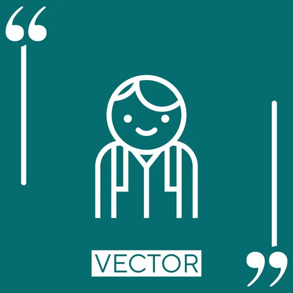 Schoolchild Vector Icon Linear Icon Editable Stroke Line — Stock Vector