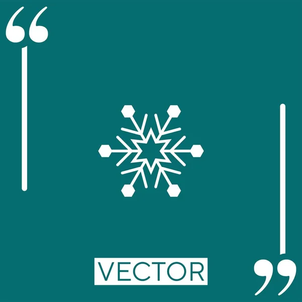 Ícone Vetorial Flocos Neve Ícone Linear Linha Curso Editável — Vetor de Stock