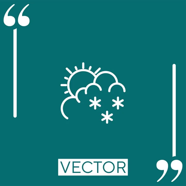 Nevando Icono Vectorial Icono Lineal Línea Carrera Editable — Vector de stock