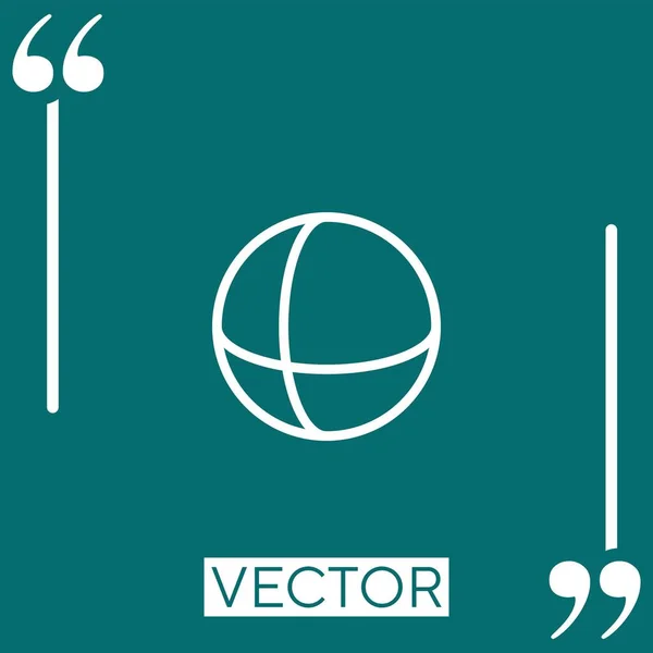 Ícone Vetorial Esfera Ícone Linear Linha Curso Editável — Vetor de Stock