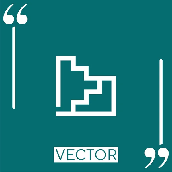 Escalera Vector Icono Icono Lineal Línea Carrera Editable — Vector de stock