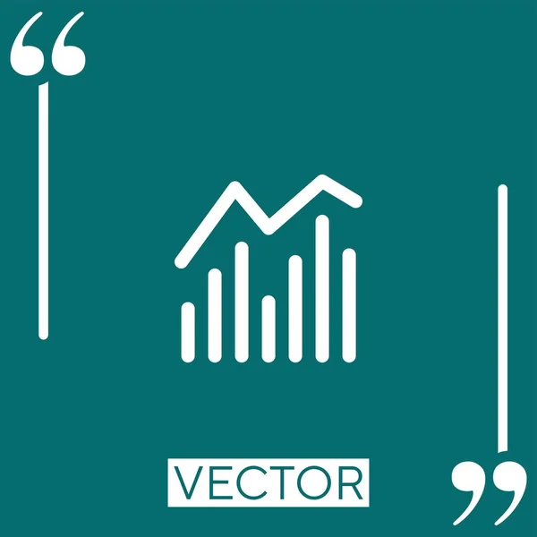 Statistik Vektor Symbol Lineares Symbol Bearbeitbare Strichlinie — Stockvektor