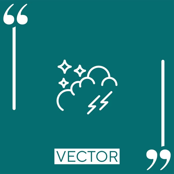 Ícone Vetor Tempestade Ícone Linear Linha Curso Editável — Vetor de Stock