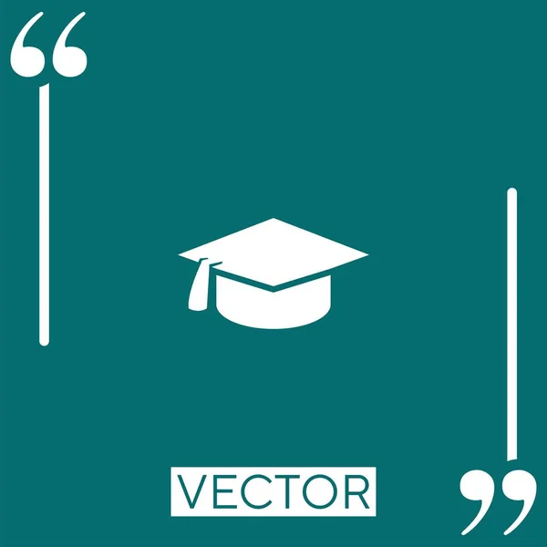 Students Cap Vector Icon Linear Icon Editable Stroke Line — Stock Vector