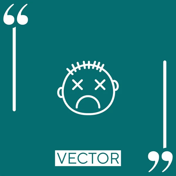 Betäubtes Vektorsymbol Lineares Symbol Editierbare Strichlinie — Stockvektor