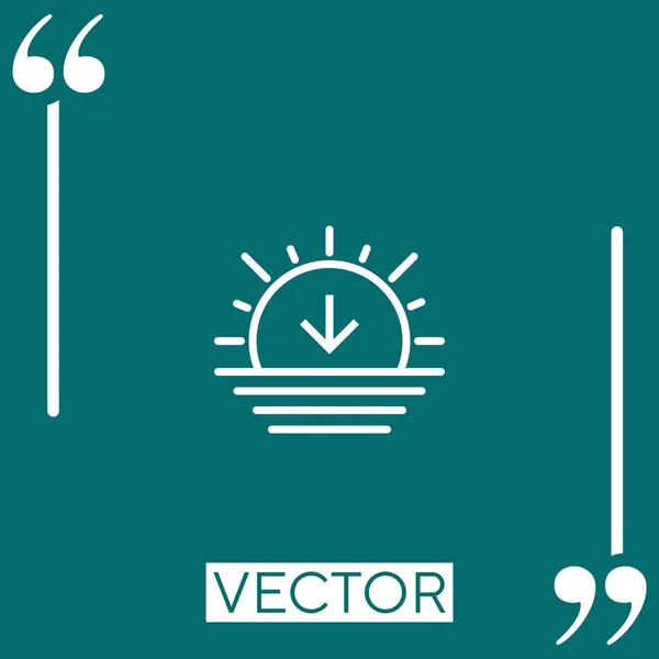 Ícone Vetor Por Sol Ícone Linear Linha Curso Editável — Vetor de Stock