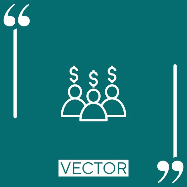 Ícone Vetor Equipe Ícone Linear Linha Encadeada Editável — Vetor de Stock