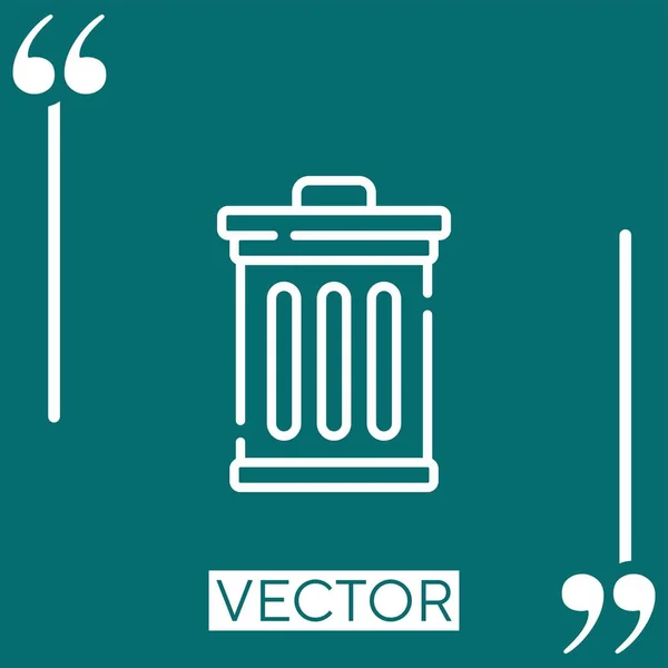 Trash Vektor Symbol Lineares Symbol Editierbare Strichlinie — Stockvektor