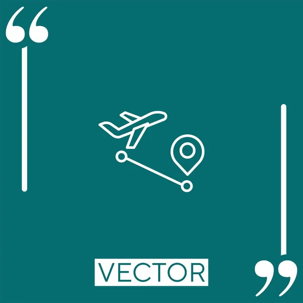 Icono Del Vector Viaje Icono Lineal Línea Acariciada Editable — Archivo Imágenes Vectoriales