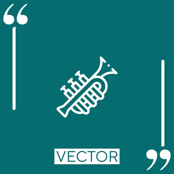 Trompeta Vector Icono Icono Lineal Línea Acariciada Editable — Vector de stock