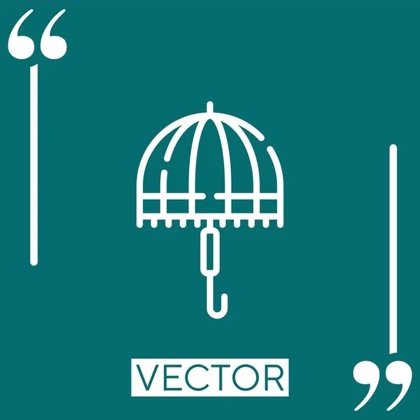 Ícone Vetor Guarda Chuva Ícone Linear Linha Encadeada Editável — Vetor de Stock