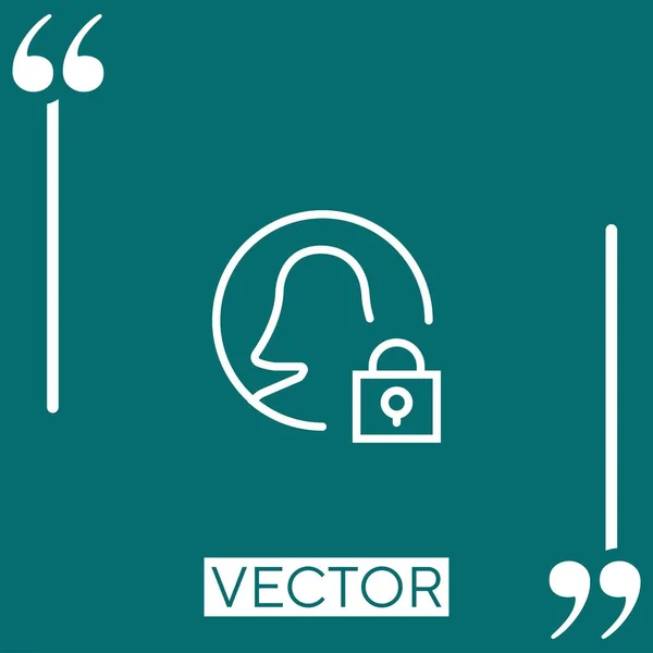 Ícone Vetor Usuário Ícone Linear Linha Curso Editável — Vetor de Stock