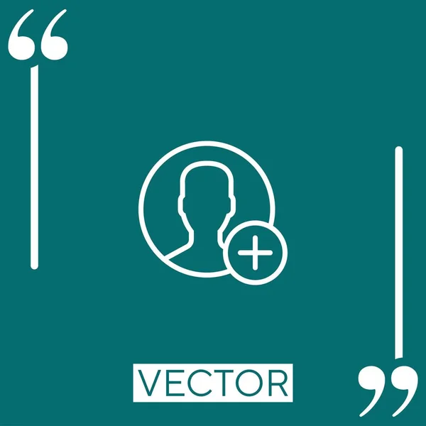 Ícone Vetor Usuário Ícone Linear Linha Curso Editável — Vetor de Stock