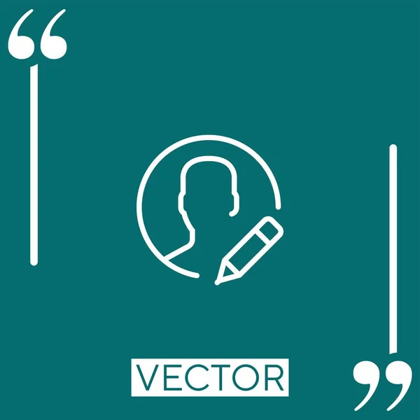 Ícone Vetor Usuário Ícone Linear Linha Curso Editável — Vetor de Stock