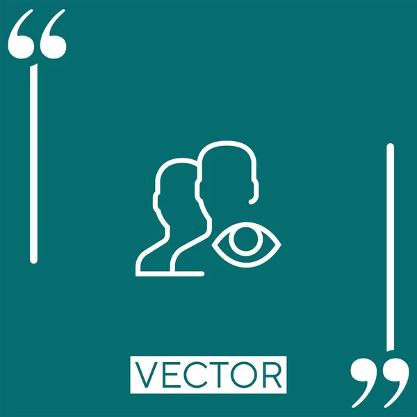 Ícone Vetor Usuário Ícone Linear Linha Curso Editável — Vetor de Stock