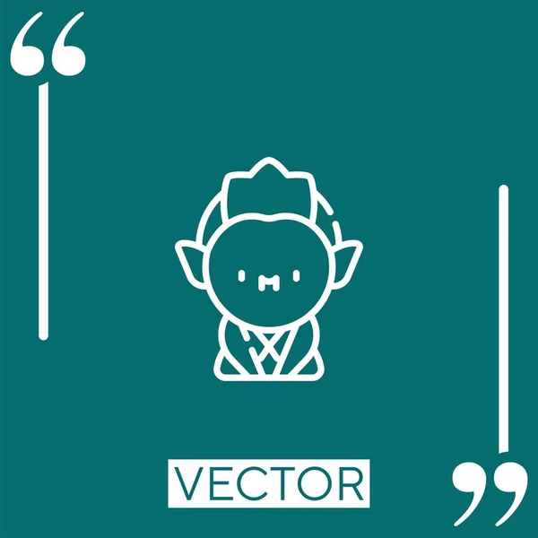 Ikona Vektoru Upíra Lineární Ikona Upravitelná Čára — Stockový vektor