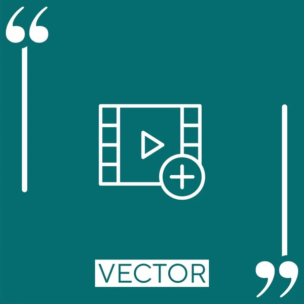 Ícone Vetor Player Vídeo Ícone Linear Linha Curso Editável — Vetor de Stock
