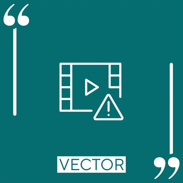 Videoplayer Vektorsymbol Lineares Symbol Editierbare Strichlinie — Stockvektor