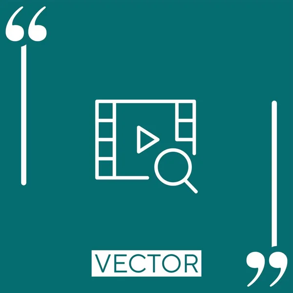 Icono Del Vector Del Reproductor Vídeo Icono Lineal Línea Carrera — Vector de stock