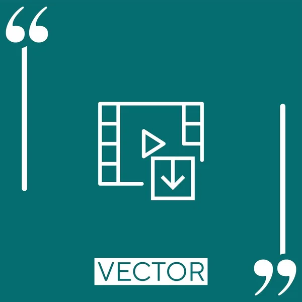 Icono Del Vector Del Reproductor Vídeo Icono Lineal Línea Carrera — Archivo Imágenes Vectoriales