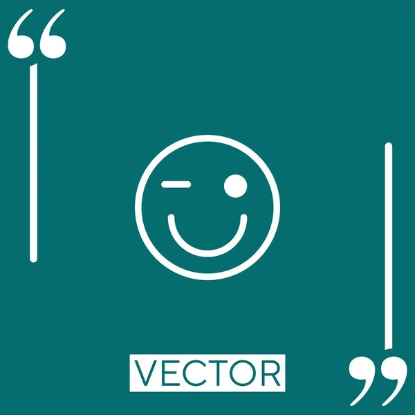 Winking Vector Icon Linear Icon Editable Stroke Line — Stock Vector