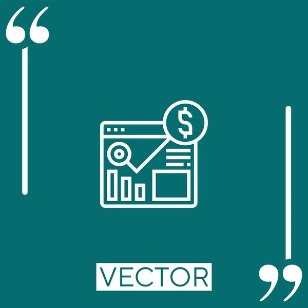 Ícone Vetor Taxa Rejeição Ícone Linear Linha Curso Editável — Vetor de Stock