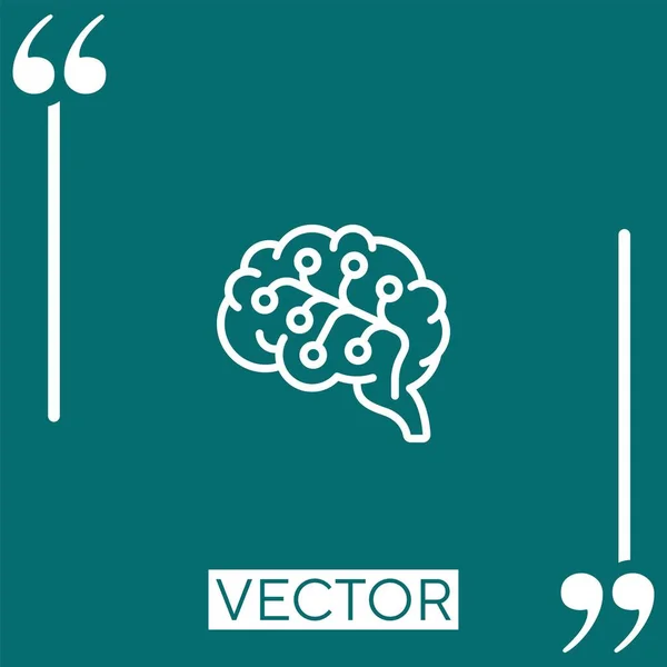 Gehirn Vektorsymbol Lineares Symbol Editierbare Strichlinie — Stockvektor