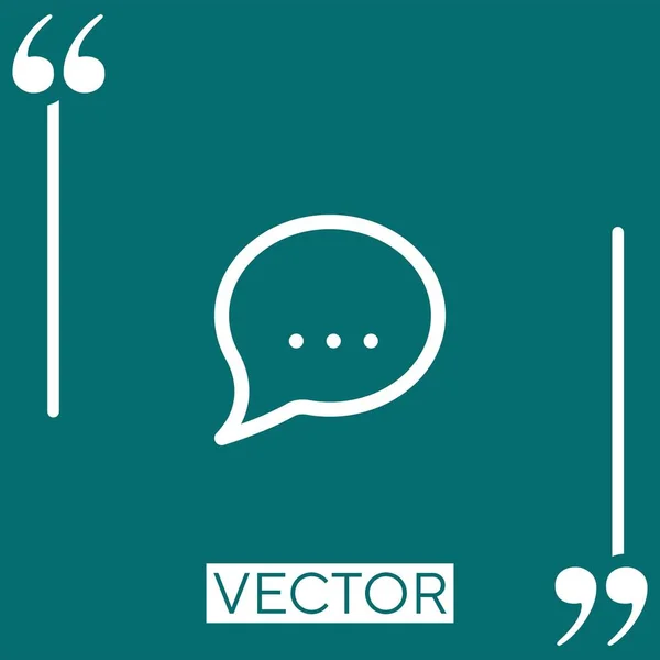 Chat Bulle Icône Vectorielle Icône Linéaire Ligne Course Modifiable — Image vectorielle
