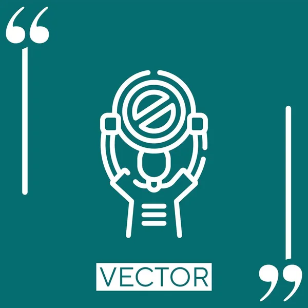 Icono Del Vector Demostrador Icono Lineal Línea Carrera Editable — Vector de stock