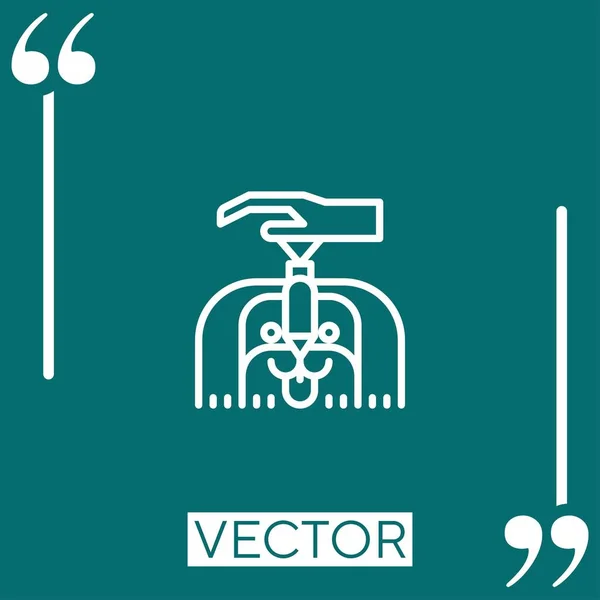 Tierpflege Vektor Symbol Lineares Symbol Bearbeitbare Strichlinie — Stockvektor