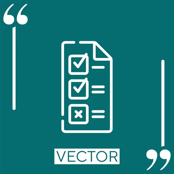 Planificación Icono Vectorial Icono Lineal Línea Carrera Editable — Vector de stock