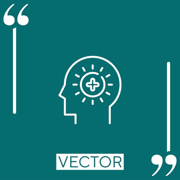 Positive Vector Icon Icono Lineal Línea Acariciada Editable — Archivo Imágenes Vectoriales