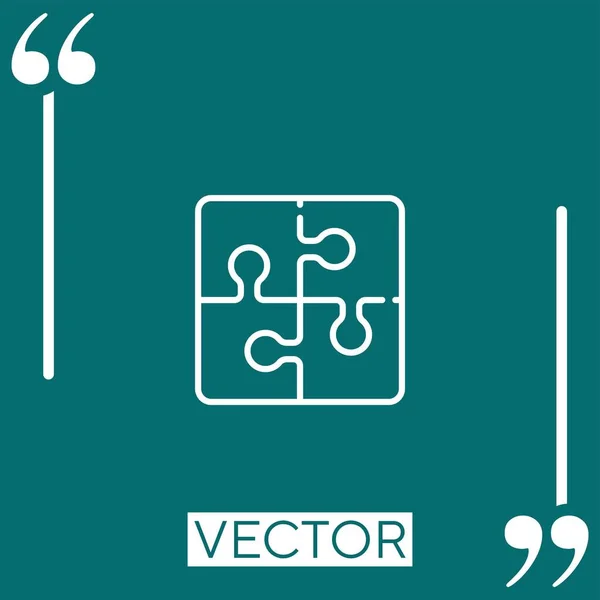 Puzzle Vektor Ikon Lineáris Ikon Szerkeszthető Simított Vonal — Stock Vector