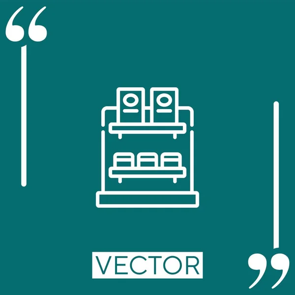 Estante Icono Vectorial Icono Lineal Línea Acariciada Editable — Vector de stock