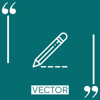 Kalem vektörü simgesi doğrusal simgesi. Düzenlenebilir vuruş çizgisi