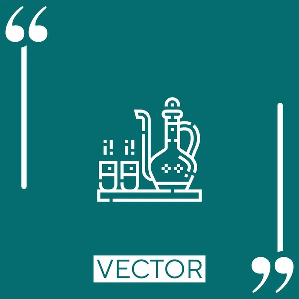Teekanne Vektorsymbol Lineares Symbol Bearbeitbare Strichlinie — Stockvektor