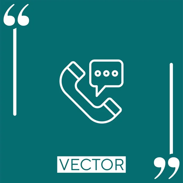 Ícone Vetor Telefone Ícone Linear Linha Curso Editável — Vetor de Stock