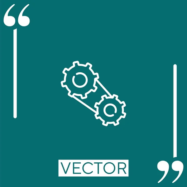 Icono Vector Correa Dentada Icono Lineal Línea Carrera Editable — Archivo Imágenes Vectoriales
