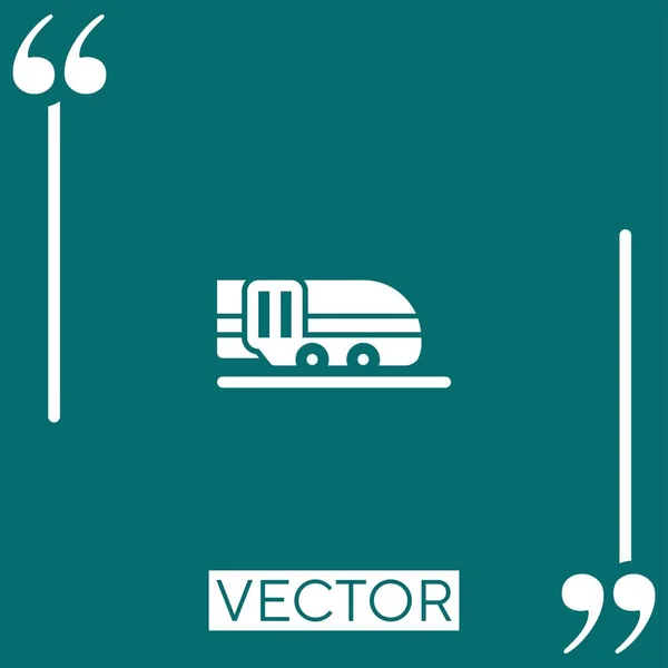 Ícone Vetor Trem Ícone Linear Linha Encadeada Editável — Vetor de Stock